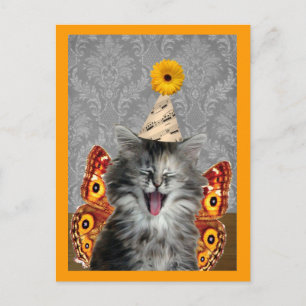Rock Star kitten postcard