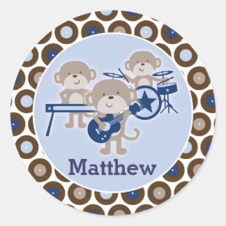 Rock Star Monkeys Personalised Sticker Sheets