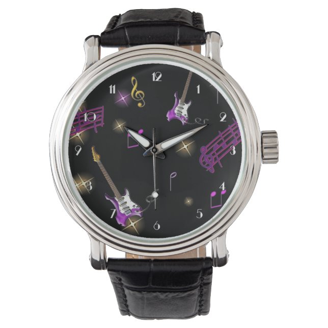 Rock Star Music Background Wrist Watch (Front)