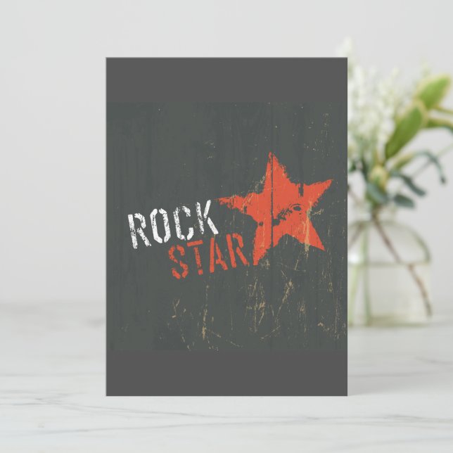 Rock Star Music Invitations (Standing Front)