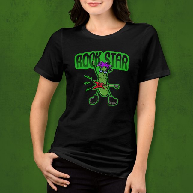 Rock Star Pickle - Funny Cartoon Tri-Blend Shirt (Creator Uploaded)