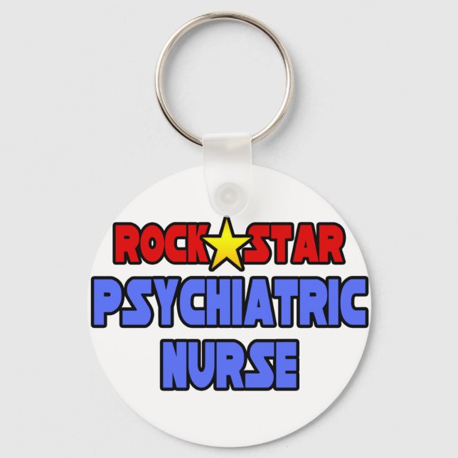 Rock Star Psychiatric Nurse Key Ring (Front)
