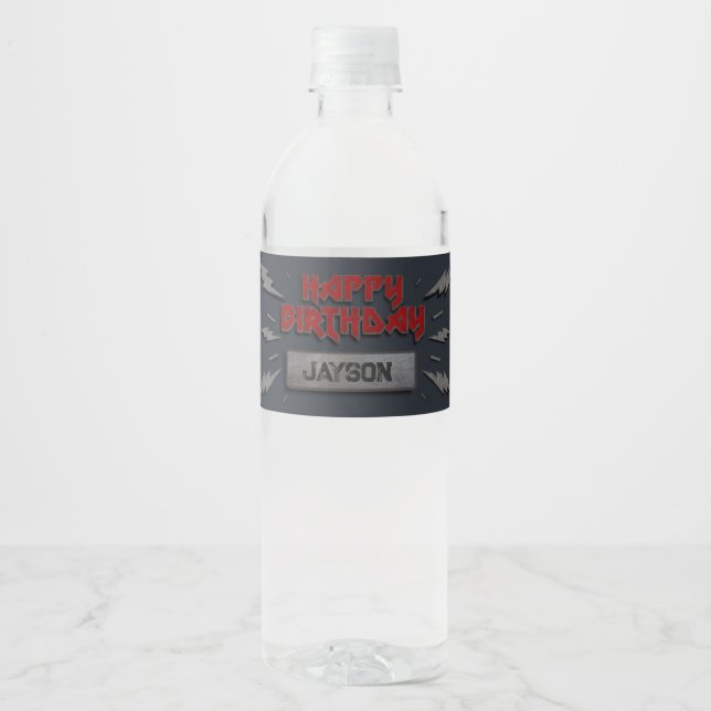 Rock Star - Rock and Roll Birthday Bottle Label (Front)