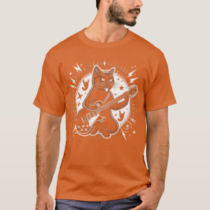 Rock Star Rock and Roll Cat Playing Guitar vintage T-Shirt
