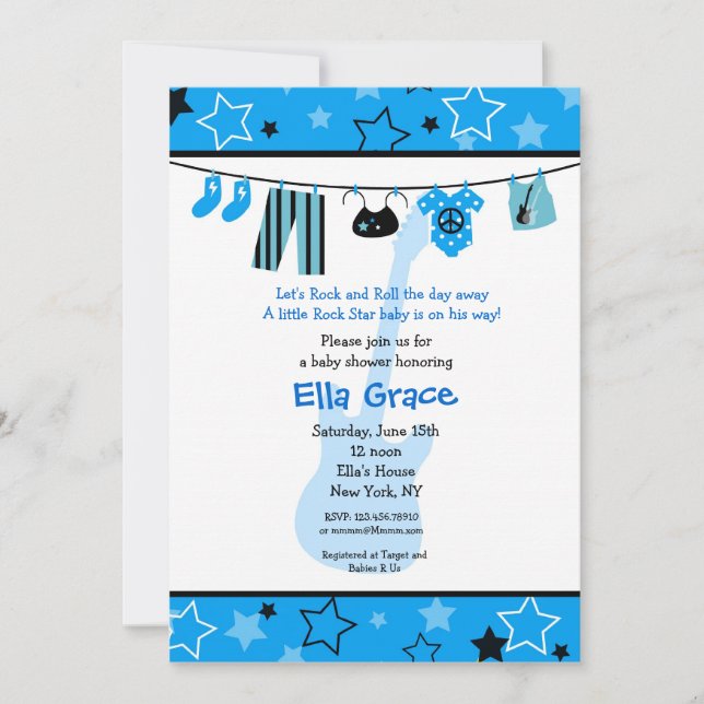 ROCK STAR Rocker Baby Shower Invitation (Front)