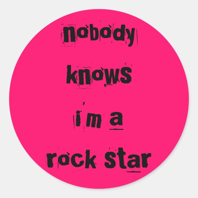 rock star sticker hot pink (Front)