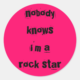 rock star sticker hot pink