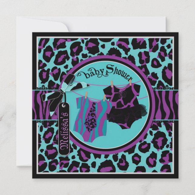 Rock Star Tutu Twin Boy Girl Baby Shower Invitation (Front)