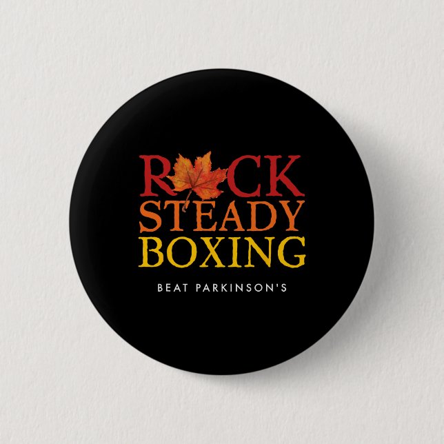 Rock Steady Boxing Autumn Leaf  6 Cm Round Badge (Front)