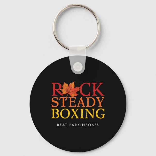 Rock Steady Boxing Autumn Leaf  Key Ring (Front)