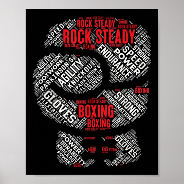 Rock Steady Boxing Glove Parkinsons  Poster (Front)