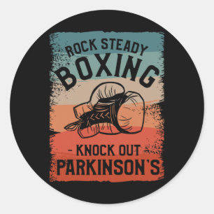 Rock Steady Boxing Knock Out Parkinson's Awareness Classic Round Sticker