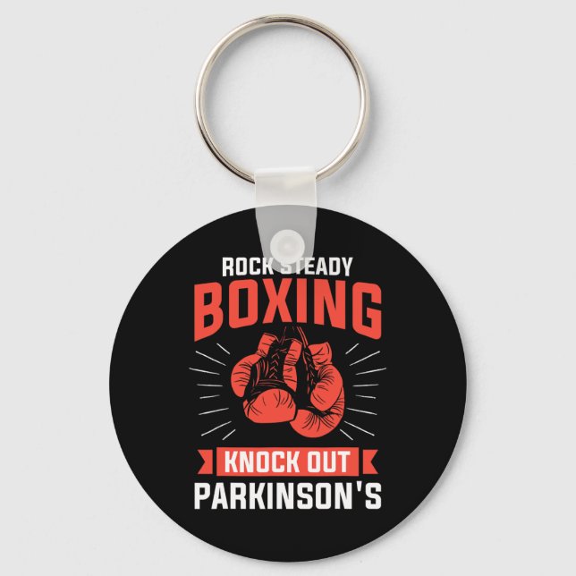 Rock Steady Boxing Knock Out Parkinson's Boxer  Key Ring (Front)
