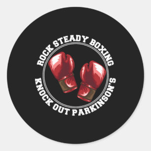 Rock Steady Boxing Knock Out Parkinsons Fighter Re Classic Round Sticker