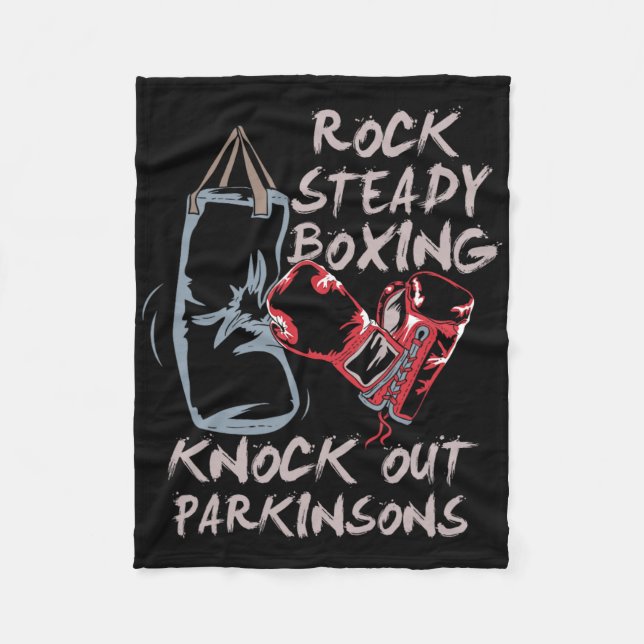 Rock Steady Boxing Knock Out Parkinsons  Fleece Blanket (Front)