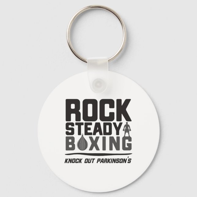 Rock Steady Boxing Knock Out Parkinson's  Key Ring (Front)