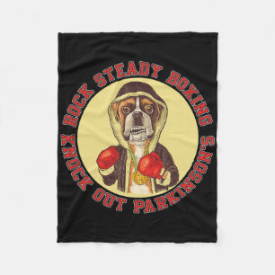 Rock Steady Boxing Parkinson's - Boxer Dog With Re Fleece Blanket