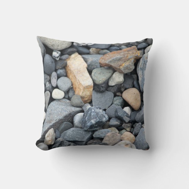 Rock, stone, beach gravel pillow (Front)