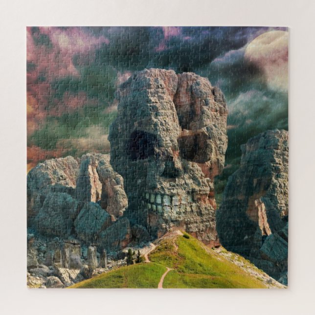 Rock Stone Puzzle - Skull - Fantasy (Vertical)