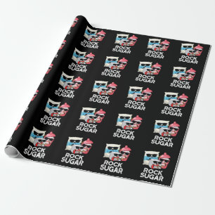 Rock Sugar Funny Food Pun Dark BG Wrapping Paper