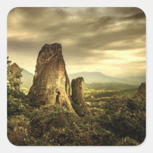 Rock Sunset in Greece Square Sticker