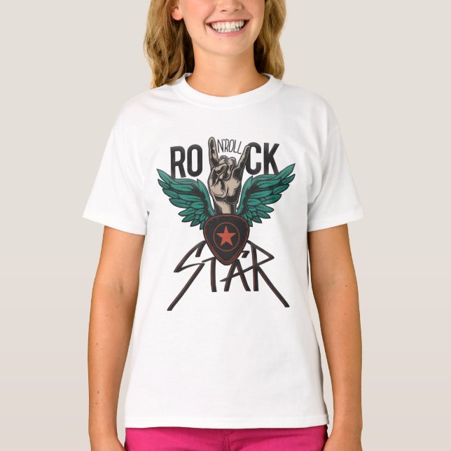 Rock Symbol with Wings T-Shirt (Front)