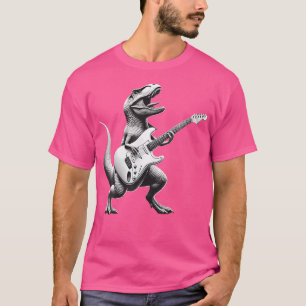 Rock T Rex Dinosaur Playing Guitar T-Shirt