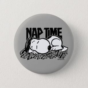 Rock Tees   Snoopy Nap Time 6 Cm Round Badge