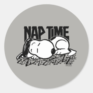 Rock Tees   Snoopy Nap Time Classic Round Sticker