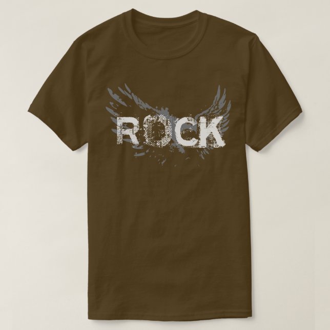 Rock Text with Wings T-Shirt (Design Front)