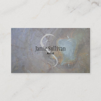Rock Texture Artist Business Card Grey Monogram