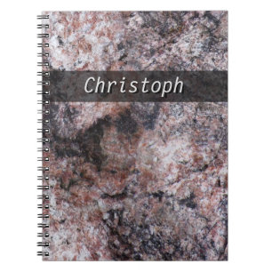 Rock Texture Pinkish with any Text Spiral Notebook