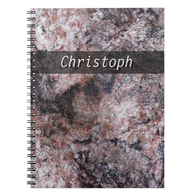 Rock Texture Pinkish with any Text Spiral Notebook (Front)