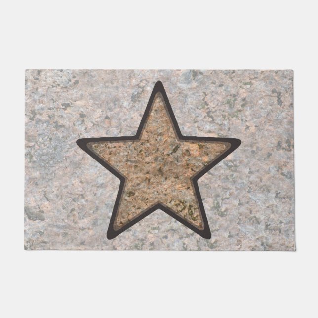 Rock Texture with Star Decor Doormat (Front)