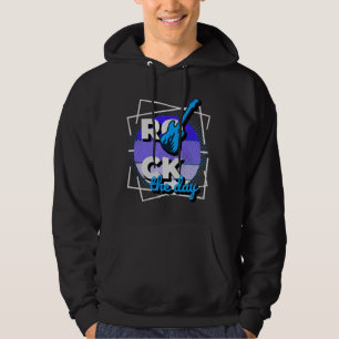 Rock The Day Retro Guitar Music Hoodie