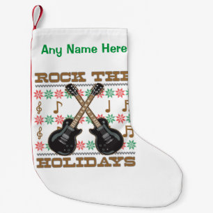 Rock The Holidays Guitar Ugly Christmas Sweater Small Christmas Stocking