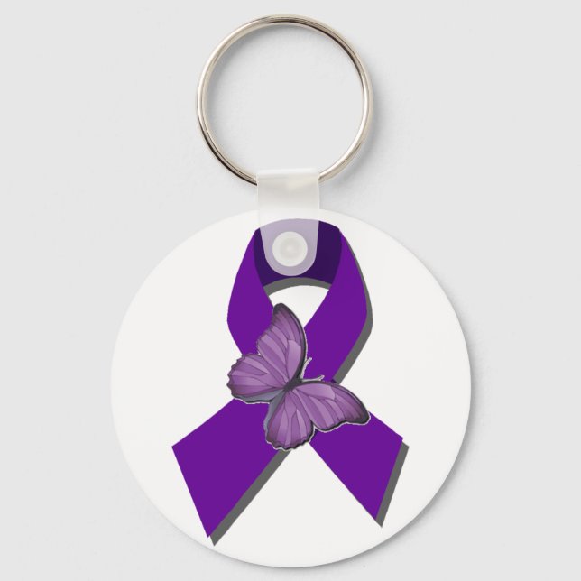 Rock the Ribbon Fibromyalgia Support Key Ring (Front)