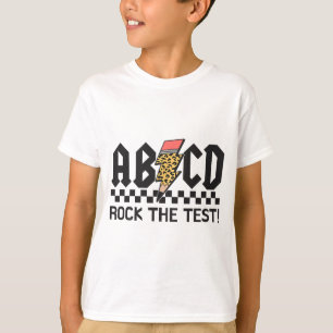 Rock The Test Abcd Testing Day Teacher Boys Girls T-Shirt