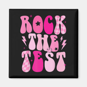 Rock The Test Cute Test Day Teacher Staar Test Squ Magnet