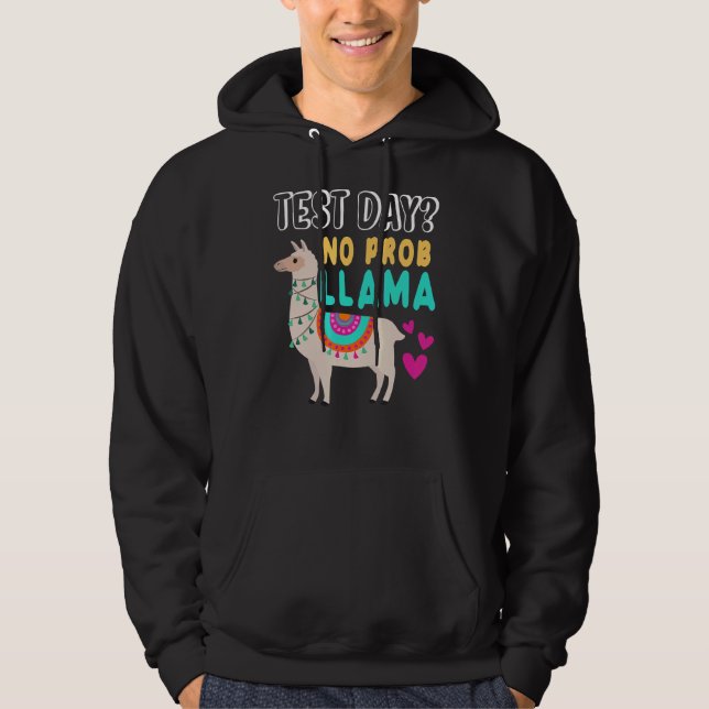 Rock The Test Day Llama Teacher Exam Testing Teach Hoodie (Front)