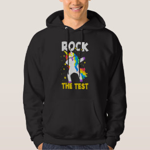 Rock The Test Day Student Teacher Dabbing Unicorn  Hoodie