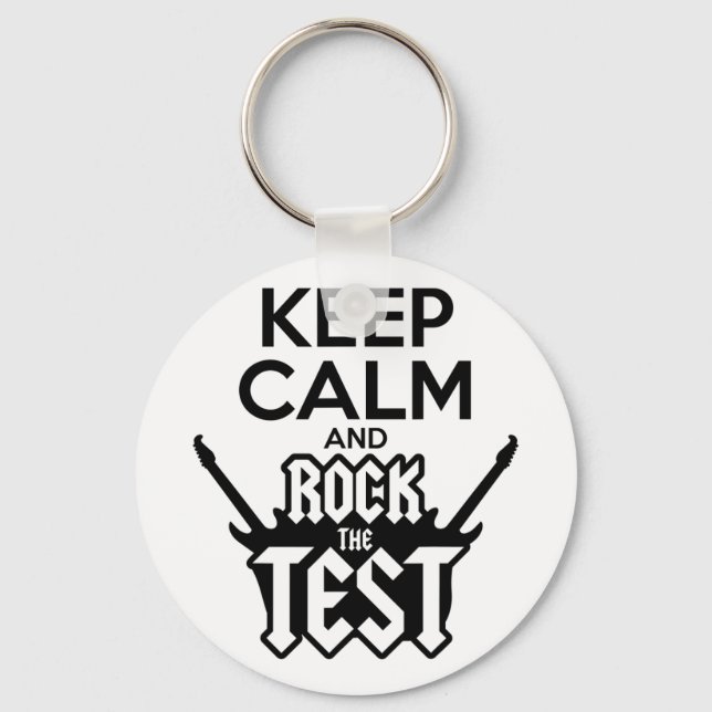 Rock The Test Day Teacher Testing Idea School  Key Ring (Front)