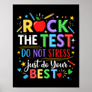 Rock The Test Day Testing Day Funny Teacher Men Wo Poster