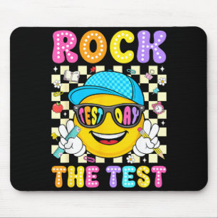 Rock the test smile face sunglasses teacher school mouse pad