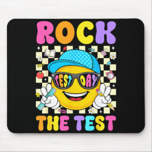 Rock the test smile face sunglasses teacher school mouse pad