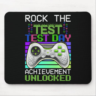 Rock The Test Teacher Day Gaming Gamer Test Day Un Mouse Pad