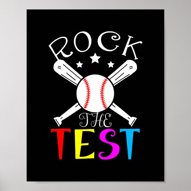 Rock The Test Teacher Test Day Testing Day Funny Poster (Front)
