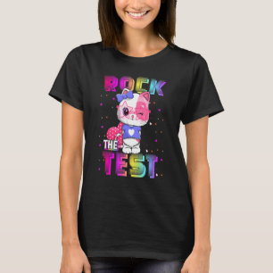 Rock The Test Teacher Test Day Testing Day Rainbow T-Shirt