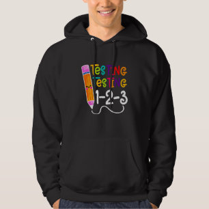 Rock The Test Teacher Test Day Testing Day Teache Hoodie