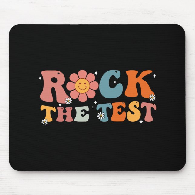 Rock The Test Teacher Test Day Testing Day Teacher Mouse Pad (Front)